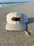 Shred Fish Leather Patch Trucker Hat