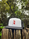 ShredDelish Hurrican Flag Black & White Foam Trucker