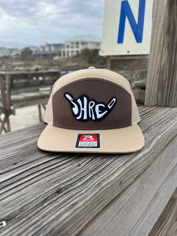 ShredDelish Shaka Brown & Khaki 7 Panel Trucker Cap