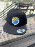 Paradise Barrel Black Flat Bill Snapback Cap