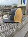 ShredDelish Shaka Charcoal & Old Gold 7 Panel Trucker Cap