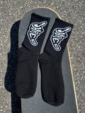 Black ShredDelish  "Just Dudes Who Love To Shred" Crew Socks