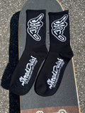 Black ShredDelish  "Just Dudes Who Love To Shred" Crew Socks