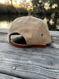 Khaki ShredDelish Shaka Corduroy 5 Panel Hat with Leather Strap