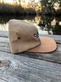 Khaki ShredDelish Shaka Corduroy 5 Panel Hat with Leather Strap