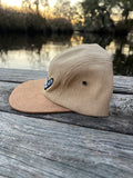 Khaki ShredDelish Shaka Corduroy 5 Panel Hat with Leather Strap