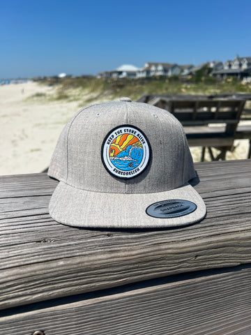 Heather Gray Paradise Barrel Flat Bill Snapback Cap