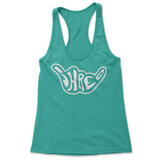 Teal Ladies ShredDelish Shaka Racerback Tank Top