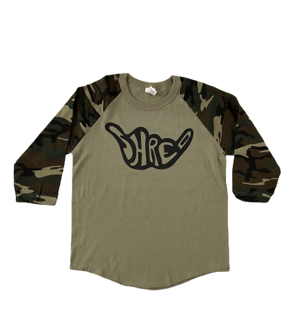 GROM BOMB 3/4-Sleeve Camo Raglan T-Shirt