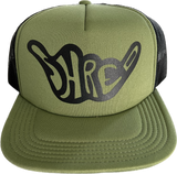 ShredDelish Shaka Olive Green Foam Trucker Hat